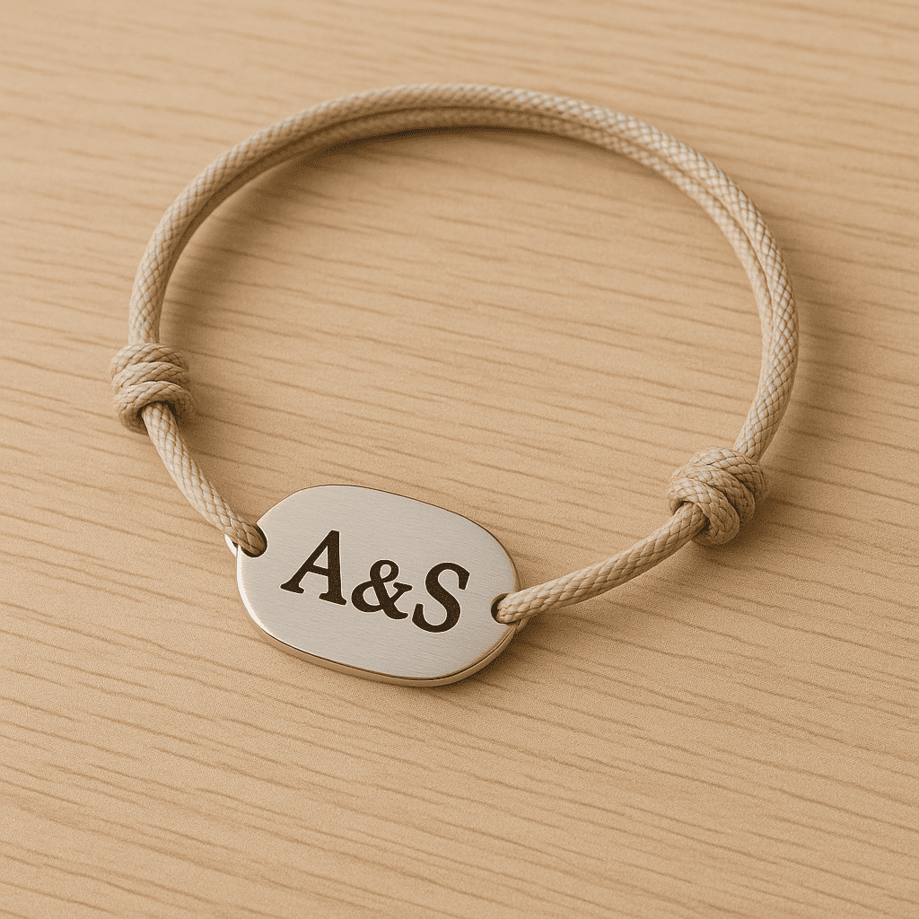 Pulsera con iniciales 'A&S'